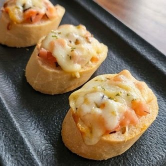 Bruschettas de pera caramelizada
